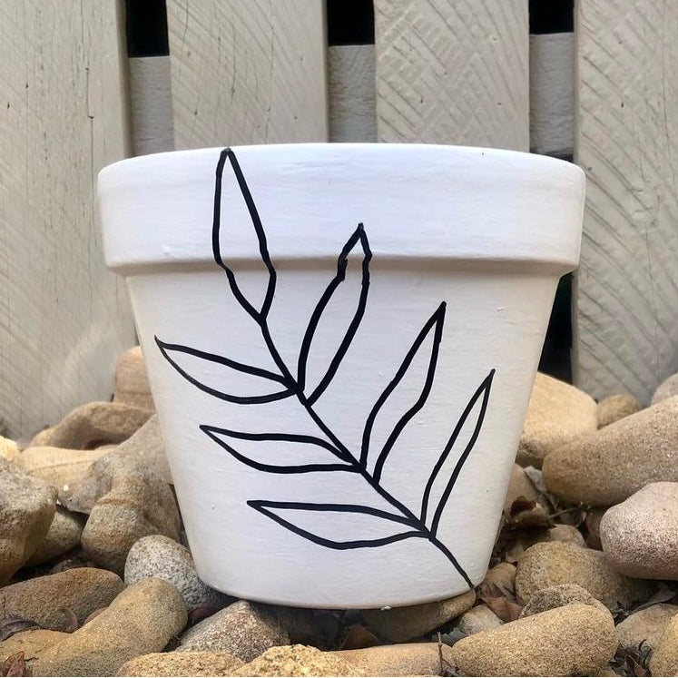 Erin's Pot Shop - B&W Leaf